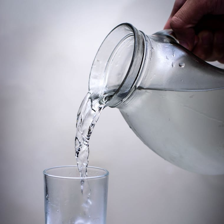 Water being poured into a glass